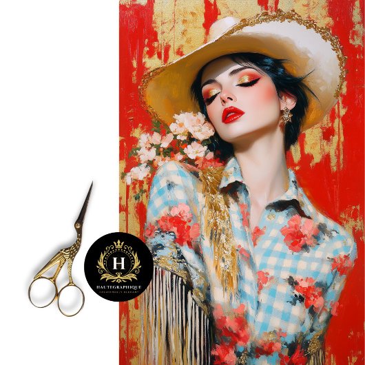 ロデオグラムラックスウェスタン女性のカーボーイデクページ 薄葉紙