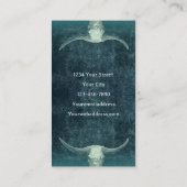 ロデオティール(緑がかった色)タトゥーショップブル素朴スカル 名刺 (裏面)