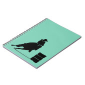 ロデオテーマ女性のカーボーイバレルレーシングシルエット ノートブック (左側)