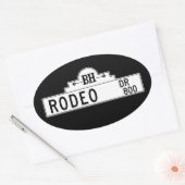 ロデオドライブ，ロサンゼルス, CA通り標識 楕円形シール (封筒)