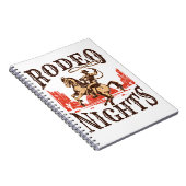 ロデオナイトカウボーイ女性のカーボーイウエスタンカントリー ノートブック (右側)