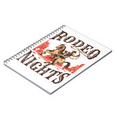 ロデオナイトカウボーイ女性のカーボーイウエスタンカントリー ノートブック (左側)