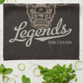 ロデオパーソナライズされたオールドウエストステアローピングレジェンズ キッチンタオル (折り畳み)