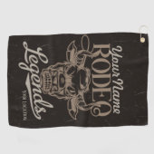 ロデオパーソナライズされたオールドウエストステアローピングレジェンズ ゴルフタオル (横)