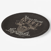 ロデオパーソナライズされたオールドウエストステアローピングレジェンズ ペーパープレート (アングル)