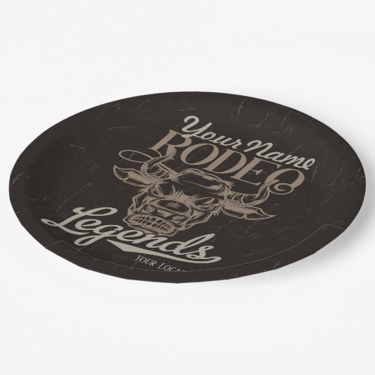 ロデオパーソナライズされたオールドウエストステアローピングレジェンズ ペーパープレート (アングル)