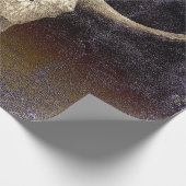 ロデオパープルブラウンアートテクスチャブル素朴スカル ラッピングペーパー (角)