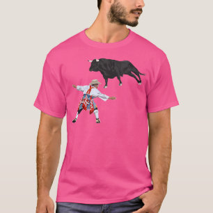 ロデオピエロおもしろいブルファイティングラバーガグブルフィッホ Tシャツ