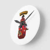 ロデオピエロと文字 ラウンド壁時計 (傾斜)