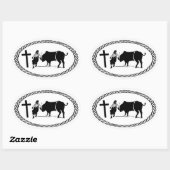 ロデオピエロクロスユーロスタイル 楕円形シール (シート)