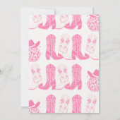 ロデオピンクハットウエスタンブーツ女性のカーボーイ誕生日 招待状 (裏面)