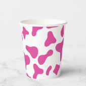 ロデオピンク牛プリントウェスタン誕生日 紙コップ (裏面)
