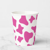 ロデオピンク牛プリントウェスタン誕生日 紙コップ (左)