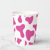 ロデオピンク牛プリントウェスタン誕生日 紙コップ (右)