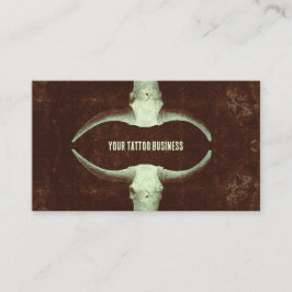 ロデオブラウンウェスタン素朴タトゥーショップブルスカル 名刺
