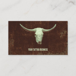 ロデオブラウンウェスタン素朴タトゥーショップブルスカル 名刺