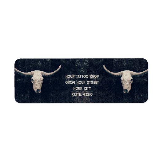 ロデオブラックウェスタン素朴タトゥーショップブルスカル ラベル (正面)