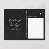 ロデオブラック&ホワイトブルスカル日付を保存 インビテーションポストカード (裏面)