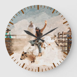 ロデオブルライディング素朴ウェスタン ラージ壁時計