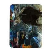 ロデオブルライドエンディング抽象芸術印象派 マグネット (縦)