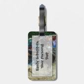 ロデオブルライドエンディング抽象芸術印象派 ラゲッジタグ (裏面縦)