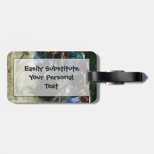 ロデオブルライドエンディング抽象芸術印象派 ラゲッジタグ (裏面横)