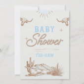 ロデオブルーボーイズRodeo Cowboy Western Baby Shower 招待状 (裏面)
