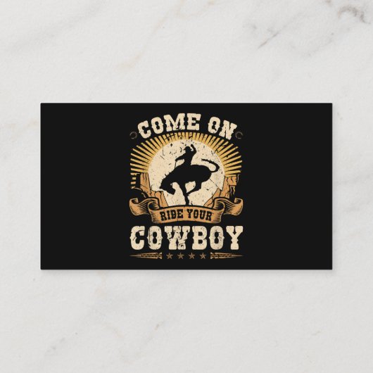 ロデオブロンク乗馬あなたのカウボーイバッキング馬 名刺 (裏面)