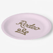 ロデオプリンセスカントリーウエスタンティアラクラウンピンク ペーパープレート (アングル)