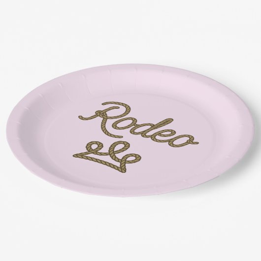 ロデオプリンセス カントリーウェスタン ティアラ クラウン ピンク ペーパープレート (アングル)