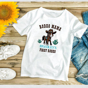 ロデオマカウボーイ馬の誕生日パーティーのマッチング Tシャツ