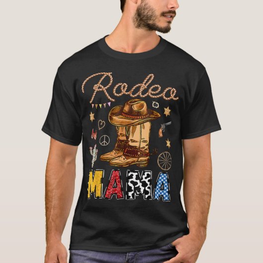 ロデオママカウボーイおそろいバースデーウエスタン Tシャツ (正面)
