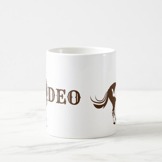 ロデオマムウェスタンホース女性のカーボーイ写真 コーヒーマグカップ (中央)