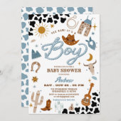 ロデオランチワイルドウエストカウボーイベビーシャワー 招待状 (正面/裏面)
