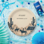 ロデオレトロホース素朴ウェスタンブライダルシャワー ペーパープレート (パーティー)