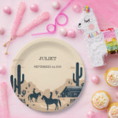 ロデオレトロホース素朴ウェスタンブライダルシャワー ペーパープレート (パーティー)
