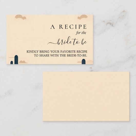 ロデオレトロ馬ラスティックウェスタン ブライダルシャワー エンクロージャーカード (正面/裏面)