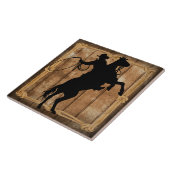 ロデオロピンカウボーイホースシルエット タイル (側面)
