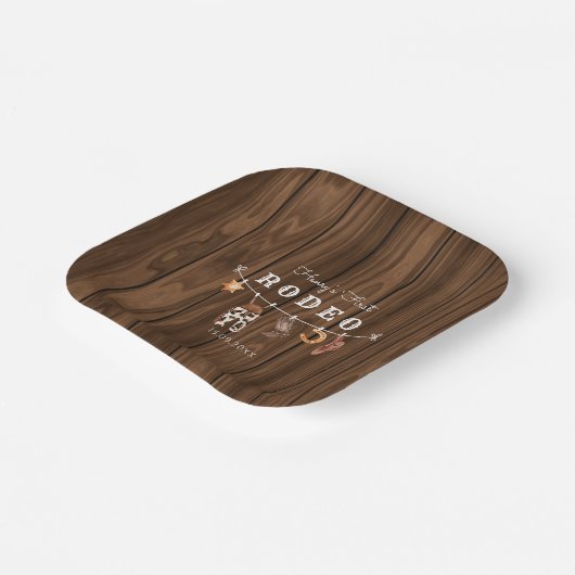 ロデオワイルドウエストラスティックウェスタンカウボーイ誕生日 ペーパープレート (傾斜あり)