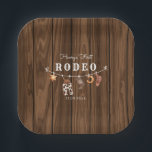 ロデオワイルドウエストラスティックウェスタンカウボーイ誕生日 ペーパープレート<br><div class="desc">rusticロデオベビー誕生日パーティープレート、野生の西の誕生日パーティープレート、国のテーマ。</div>