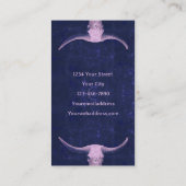 ロデオヴィンテージブルーテクスチャタトゥーショップブルスカル 名刺 (裏面)