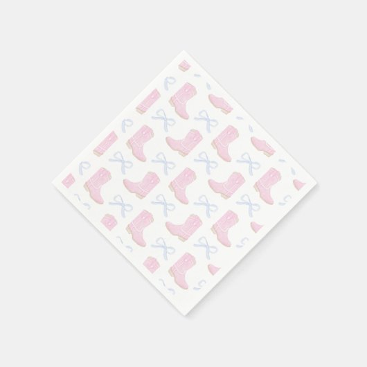 ロデオ名門私立校風のファースト誕生日女性のカーボーイブーツ スタンダードカクテルナプキン (角)