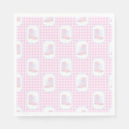 ロデオ名門私立校風のファースト誕生日女性のカーボーイブーツ スタンダードランチョンナプキン