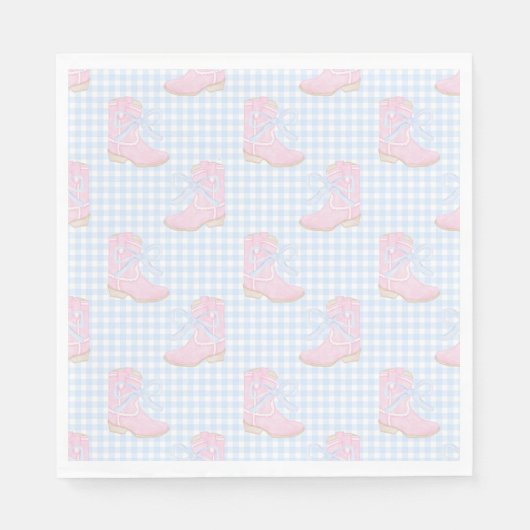 ロデオ名門私立校風のファースト誕生日女性のカーボーイブーツ スタンダードランチョンナプキン (正面)