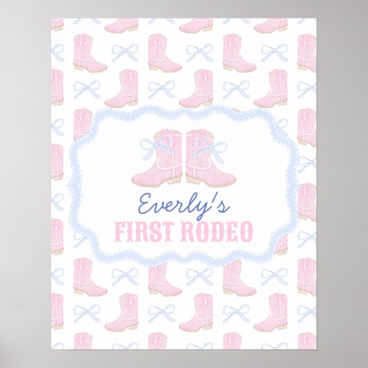 ロデオ名門私立校風のファースト誕生日女性のカーボーイブーツ ポスター (正面)