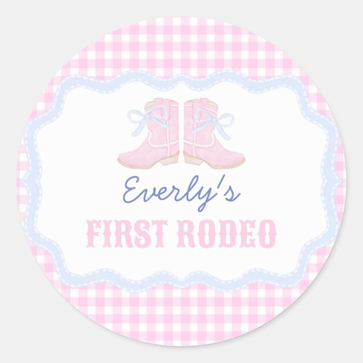 ロデオ名門私立校風のファースト誕生日女性のカーボーイブーツ ラウンドシール (正面)
