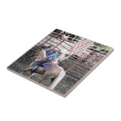 ロデオ国旗の馬と女性のカーボーイ タイル (側面)