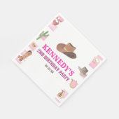 ロデオ女性のカーボーイウエスタンワイルドウェスト誕生日パーティー スタンダードランチョンナプキン (角)