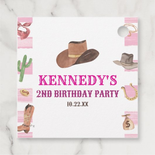 ロデオ女性のカーボーイウエスタンワイルドウェスト誕生日パーティー フェイバータグ (裏面)