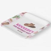 ロデオ女性のカーボーイウエスタンワイルドウェスト誕生日パーティー ペーパープレート (傾斜あり)